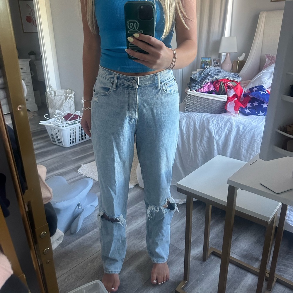 Abercrombie & Fitch high rise curve love dad jeans